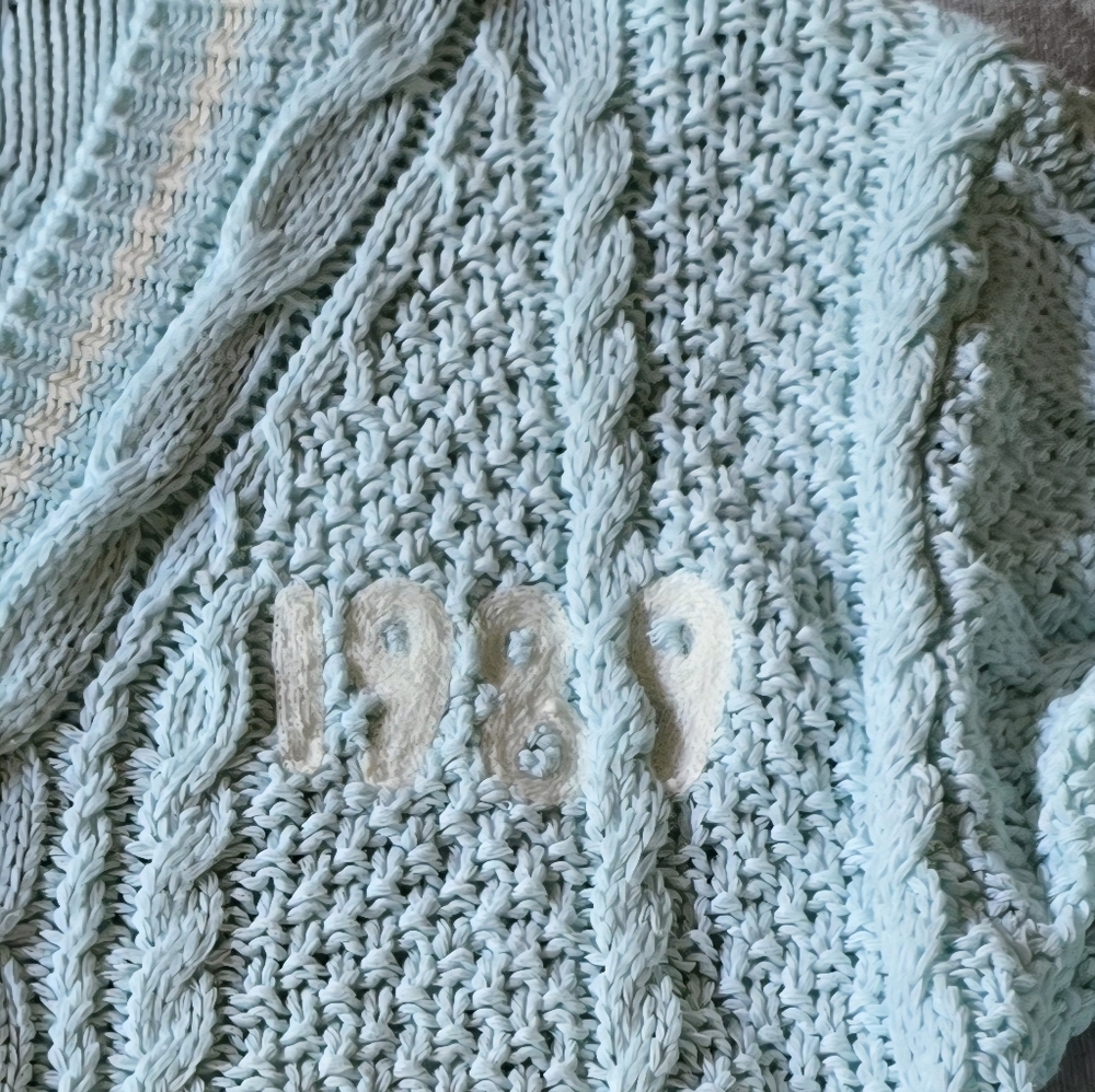 Taylor Swift Inspired 1989 Light blue Knit Cardigan Size Medium - Picture 9 of 9